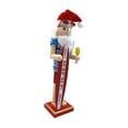 thumbnail image 3 of AMLESO 15inch Wood Beach Santa Figure Nutcracker Puppet Toy for House Warming Party A, 3 of 8