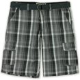 thumbnail image 1 of Ecko Unltd. Pantalones cortos de carga informales a cuadros con cinturón frontal plano para hombre, gris, 34 Ecko Unltd.  Carga, 1 of 2