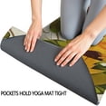 thumbnail image 3 of Beige Calligraphy Sunflower Pattern Hot Yoga Mat Towel Non Slip for Hot Yoga - Quick-Drying Yoga Mat Cover with 4 Corner Pockets with Travel Bag - Hot Yoga Towel Non Slip 74"x26", 3 of 6