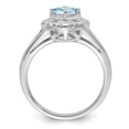 thumbnail image 2 of Sterling Silver Rhodium Aquamarine Square Ring, 2 of 6