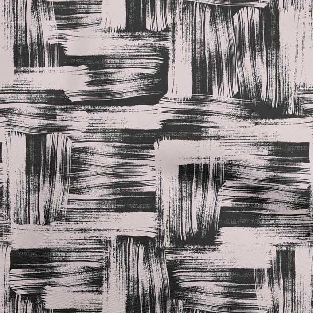 oneOone Tissu Popeline de Coton Noir Abstrait pour Robe Tissu Imprimé au Mètre 42 Pouces de Large