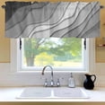 thumbnail image 6 of Modern Abstract Window Valance for Kitchen, Geometric Black Grey Gradient Rod Pocket Short Curtain for Small Windows, Light Filtering Decorative Valance, 42 x 12 Inch, 1 Panel, 6 of 9
