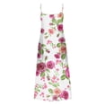 thumbnail image 4 of KEINXS Women Dresses Summer Sleeveless V Neck Print Maxi Dress Summer Casual Sundress Beach Holiday Party Cami Tank Dress Party Long Dress Sling, 4 of 6