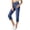 Blue, variant on SOFTCCLO Capri Pants for Women Slim Washed Denim Trousers Slight Stretch 7/8 Length Casual Womens Pants Black L