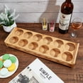 thumbnail image 5 of 12 Shot Glass Tray Holder Bamboo Khaki Large Aperture Shot Glass Tray Shot Glass Serving Trays Beer Wine Glass Rack for Bar Party Club and Family Party Hole: 2.44 inch, 5 of 9