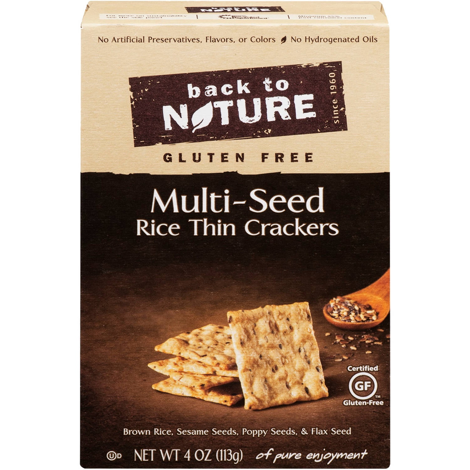 Back To Nature Gluten Free Rice Thins, Multiseed, 4 Ounce Walmart