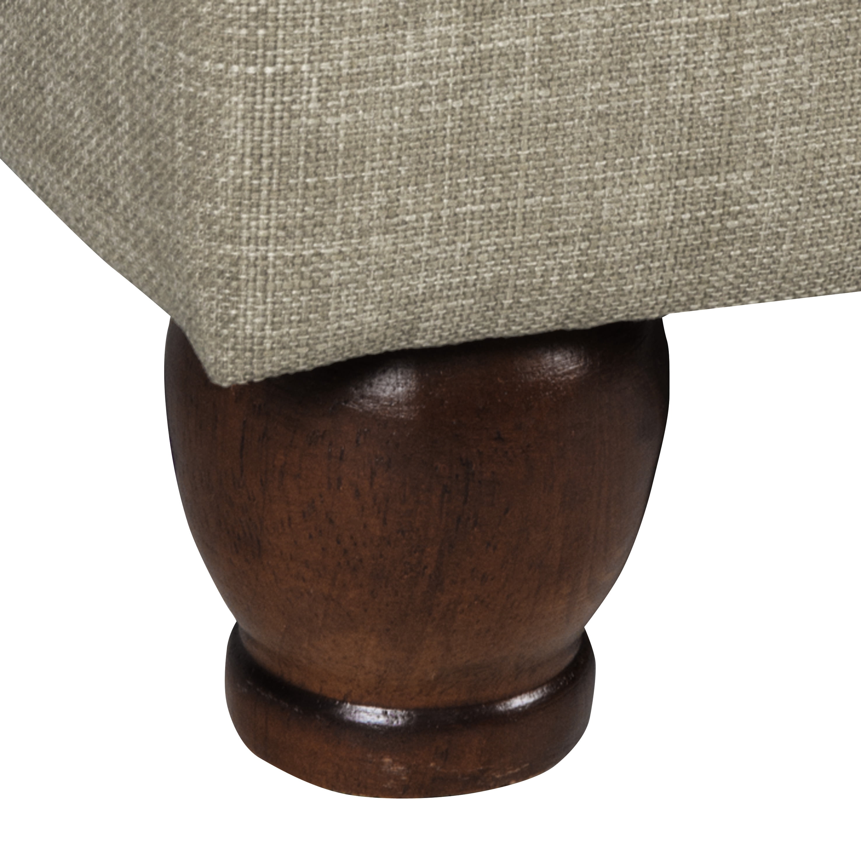 Square Fabric Upholstered Wooden Ottoman with Hidden Storage and Bun Feet, Gray and Brown- Saltoro Sherpi