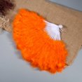 thumbnail image 2 of Abanico de plumas para mujer, accesorios de baile elegantes para niños, plegado manual, boda, color naranja, 1 ud., 2 of 2