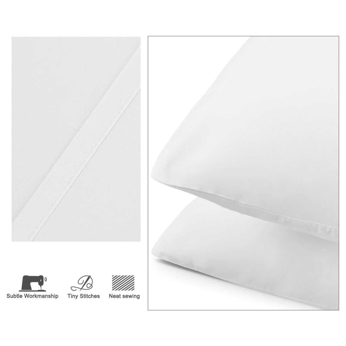 Unique Bargains 4-Pack Solid Microfiber Pillowcases White Standard(20"x26")