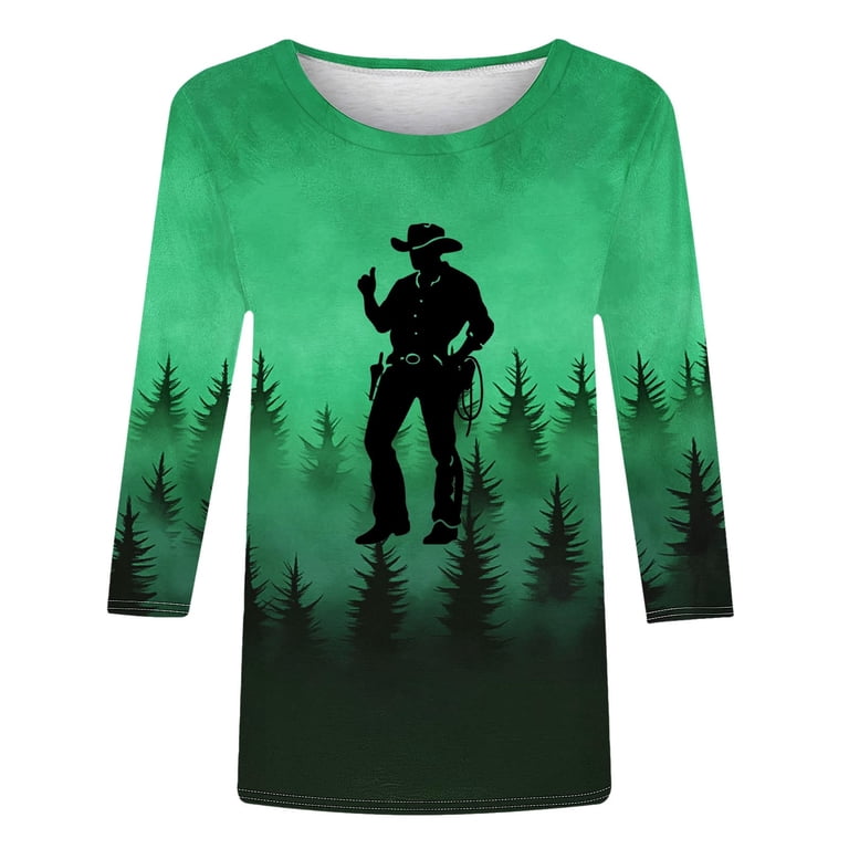 DEAUXS Dames Western Shirts Aztec Etnische Grafische Tees