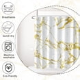 thumbnail image 4 of Marble Shower Curtain, Abstract Modern White and Gold Marble Shower Curtain Set for Bathroom Ink Texture Waterproof Polyester Fabric Bathroom Decor with Hooks, 72x84 Inch, 4 of 6