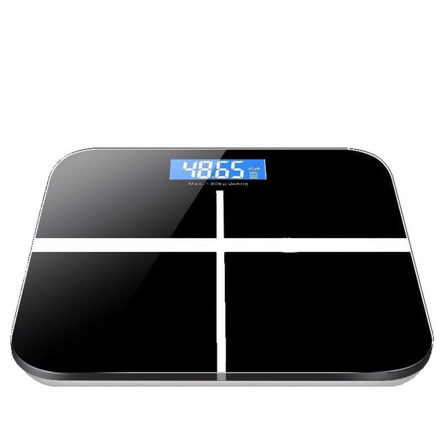 Digital Weight Scale, High Measurement Accuracy up to 50g, Calorie Center, Heart Rate Detection, Large LCD Display(Rechargeable Cross Emperor Black)