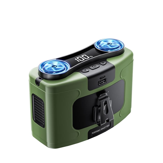 Ventilador de cintura Astaowl, 1000 mAh, recargable por USB, 10 velocidades, 40 h
