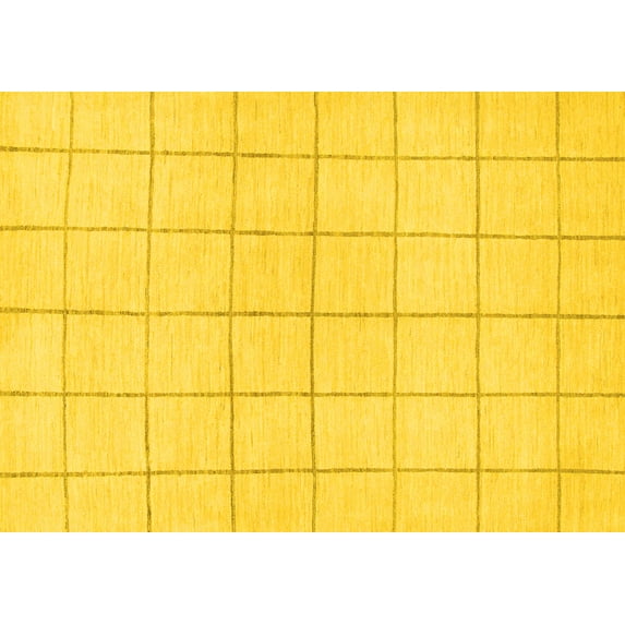 Ahgly Company Indoor Rectangle Solid Yellow Modern Area Rugs, 8' x 12'