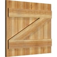 thumbnail image 2 of 26 7/8"W X 22"H Timbercraft Five 5 3/8" Boards Joined Board-N-Batten Shutters W/Z-Bar, Rough Sawn Western Red Cedar (Per Pair), 2 of 13
