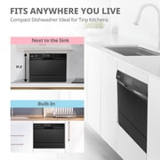 COMFEE Energy Star Countertop Dishwasher, 6 Place Settings & 8 Programs, Speed/Baby-Care/Eco/Glass, Black