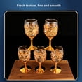 thumbnail image 4 of Stemless Wine Glass, Metal Wine Glass Embossed Rounded Mouth Stylish 6Pcs  for Bar, 4 of 7