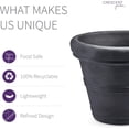 thumbnail image 4 of SSyao Brunello Planter, Classic Rolled-Rim Plant Pot,Indoor/Outdoor Decor for Modern & Traditional Spaces, Indoor/Outdoor Weather-Safe Round Plant Pot, 20'' (Caviar Black), 4 of 9