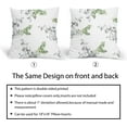 thumbnail image 6 of Green and Gray Throw Pillow Covers 16x16 Inch Set of 2 Decorative Leaf Pillowcases Turquoise and Grey Leaves Pillow Covers Cotton Linen Cushion Covers for Sofa Couch Bedroom Indoor Outdoor Home Decor, 6 of 6