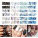 thumbnail image 2 of Pegatinas de agua para uñas con motivos de flores marmoladas, autoadhesivas, calcomanías de envoltura completa, duraderas, fáciles de aplicar y quitar, para chicas y mujeres, decoración de uñas DIY, 2 of 8