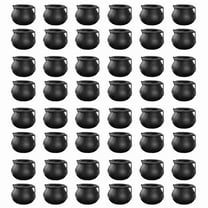 48Pcs Mini Black Cauldron with Handle Halloween Mini Witch Cauldron Halloween Pot Candy Holder for Halloween,48 x Mini pot decoration,Black