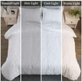thumbnail image 6 of Twin Duvet Cover Set, 2 Pieces Branches Pattern Embroidery Shabby Chic Tufted Duvet Cover Set for All Seasons, White, Twin, 90 x 90 Inch, 6 of 7