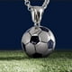thumbnail image 5 of Collar Hombre de Balón de Fútbol Soccer Mundial LUCKMAN Acero Inoxidable Modelo Mondo Plateado UNITALLA, 5 of 7