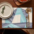 thumbnail image 5 of Bohemian Tribal Pattern Flax Placemats Set of 4, 12x18 Inch Rustic Washable Table Mats, Vintage Decor for Farmhouse Kitchen or Nordic Artistic Dining Room, 5 of 6