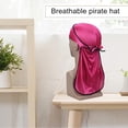 thumbnail image 3 of Bonnet Soyeux avec Longue Queue Mode Élasticité Flexible Réglable pour Bikers Amateurs de Hip-hop Décoration Quotidienne Rouge Rose, 3 of 7