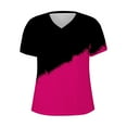 thumbnail image 4 of Camisetas de Manga Corta para las Mujeres de Cuello en V Sólido Casual Camiseta, 95% Poliéster 5% Spandex Vintage Ligero Top para Diario, Fiesta Y Primavera, 4 of 4