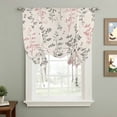 thumbnail image 2 of Pink Grey Botanical Balloon Curtains for Windows, Bedroom Curtains 54 Inch Length, Rustic Country Spring Floral Summer Leaf Tie Up Curtains Panels Thermal Insulated Bathroom Curtains Window 42"x54", 2 of 8
