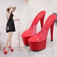 thumbnail image 4 of Shoes Super High Heels Fine-heeled Waterproof Platform Sandals Crystal Shoes Wedding Shoes 181 Series 17Heel 6.5cm Platform LFD, 4 of 7