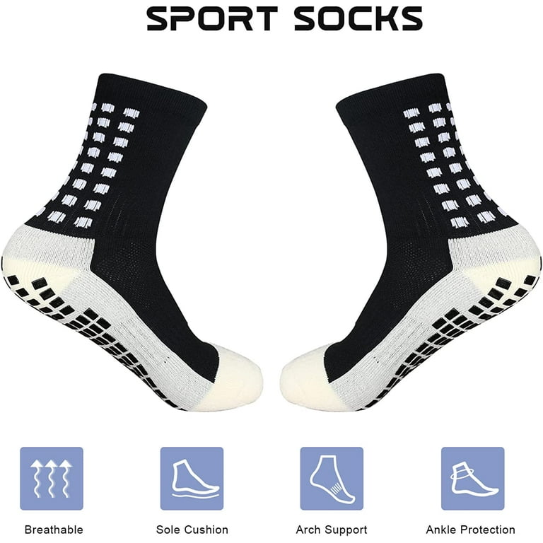 Neinkie Men's Soccer Socks Anti Slip Non Slip Grip Pads for Football  Basketball Sports Grip Socks