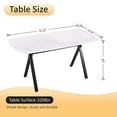 thumbnail image 5 of Rectangular Dining Table with Faux Marble Tempered Glass Top and Black Metal Legs for Kitchen Dining Room, 5 of 11