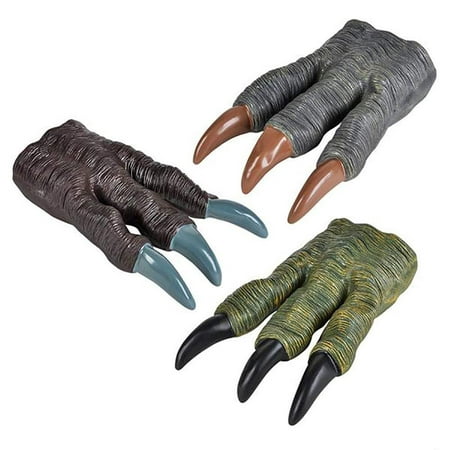 Kicko Plastic Dino Claw Gloves - 1 Piece of Oversized Velociraptor Paw- Perfect for Halloween Costume, Dinosaur Hand Puppet Show, Stage Plays, Cosplay, and Dress-ups