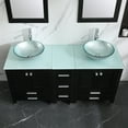 thumbnail image 2 of Wonline Black 60" Bathroom Vanity Cabinets Solid Wood w/ Vessel Sink/Glass Top/Mirror, 2 of 7