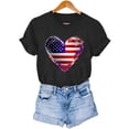 thumbnail image 7 of Vetsdori Women's Patriotic Shirts Red White and Blue July 4th Pullover Graphic USA Years Anniversary Short Sleeve Independence Day,Summer Casual T-shirts for Women Crew Neck, 7 of 7