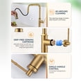 thumbnail image 6 of Wowow Brass Gold 17.9 in. H 360° Spout Swivel Pull Down Sprayer Kitchen Faucet with 3-Function Sprayer and Deckplate, 6 of 7