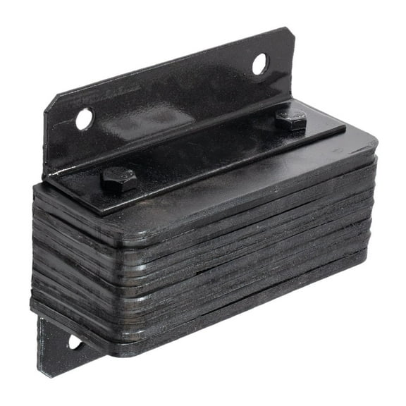 8" x 12" x 4.5" Viking Laminated Rubber Dock Bumper with Steel Brackets for Truck Loading Dock Protection - Bolt-On Mount, Impact & Weather Resistant Black Rubber