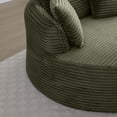 thumbnail image 5 of Miniyam 54" Ready-to-Use Accent Chair, No Setup Needed, Modern Round Design with Corduroy Upholstery and Support Pillows(Green), 5 of 10