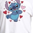 thumbnail image 3 of Lilo & Stitch - Valentine's Day Heart Eyes Stitch - Juniors Cropped Cotton Blend T-Shirt, 3 of 5