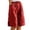 v#16Red89, variant on Rggeeun Women'S Pants Solid Color Elastic High Waist Knee Length Wide Leg Loose Fit Breathable Pleated With Side Pockets & Front Button For Outdoor Play Fashion Bottoms,Red,Xxl