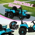 thumbnail image 2 of Xuanlur 24V Ride on Toy for Big Kids, 24V Ride on Tractor w/Remote Control, 400W Motor, Kids Electric Vehicles Ride On Tractor Car for Ages 3+, USB, LED light, Bluetooth, 3 Speed Adjustable (Blue), 2 of 7