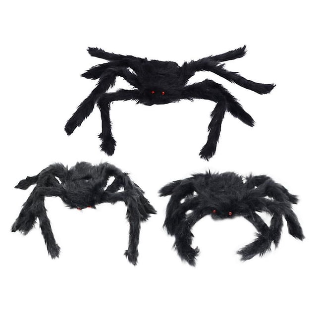 Araña de peluche de 3 piezas para decoraciones de Halloween