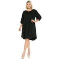 thumbnail image 2 of Pastel by Vivienne Women's Balloon Sleeve Midi Dress in Plus Size Black XXX-Large, 2 of 4
