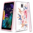 thumbnail image 1 of LG Aristo 4+ Case, LG Arena 2 Case, LG Escape Plus Case, LG Journey LTE Case, LG Prime 2 Case, LG Tribute Royal Case, Kaesar Graphic Rugged Clear Hybrid Bumper Case for LG X320 (Pink Flower), 1 of 5