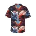 thumbnail image 3 of Balery Cute Red And White Elf Print Men's Hawaiian Shirts Short Sleeve Beach Shirt Relaxed Fit Vacation Button Down Shirts-Medium, 3 of 9