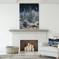thumbnail image 4 of Design Art - Elf houses under large lighted Christmas trees, 4 of 5