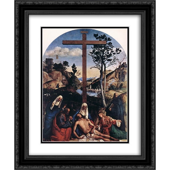 Giovanni Bellini 2x Matted 20x24 Black Ornate Framed Art Print 'Deposition'