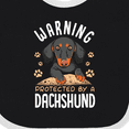 thumbnail image 4 of Inktastic Protected by a Dachshund Dog Boys or Girls Baby Bib, 4 of 4